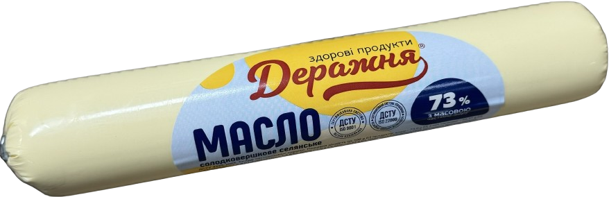 Масло солодковершкове селянське 73 % жиру ДЕРАЖНЯ батон 400г.